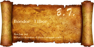 Bondor Tibor névjegykártya